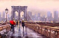 Бруклинский мост в дождь