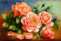 Осыпающиеся розовые розы