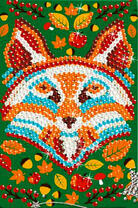 Портрет лиса в осенних листьях