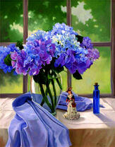 Букет голубой гортензии 