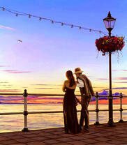 Вечерняя прогулка по морской набережной