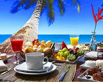 Роскошный завтрак с видом на океан