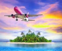 Самолет над необытаемым островом