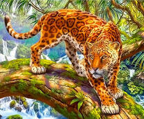 Гепард на ветке дерева