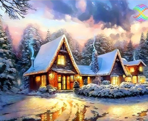 Сказочный домик под снежным покровом