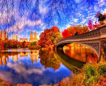 Центральный парк Нью-Йорка в осенних красках