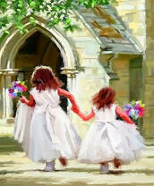 Девчонки спешат на церемонию