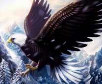 Орел над зимним лесом