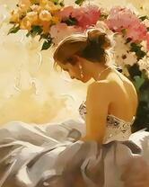 Невеста в белом платье под розами