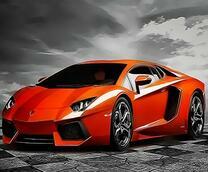 Ламборджини на бетонной дороге