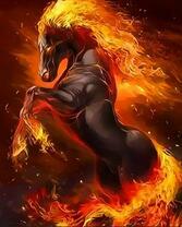 Огненногривый адский жеребец