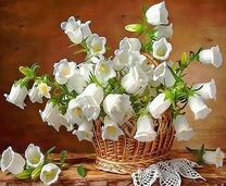 Букет нежных колокольчиков в корзинке