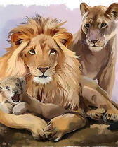 Семья благородных львов