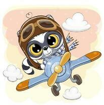 Енот пилотирует самолет