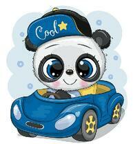Маленький панда на автомобиле