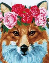 Красивая лиса с веночком