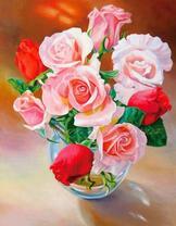 Маленький букетик в прозрачной вазе