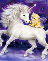 Котёнок на единороге