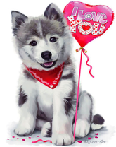 Щеночек с воздушным шариком