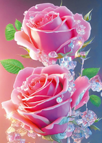 Розовые розы и алмазы