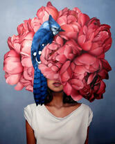 Мечты девушки о цветах и птице