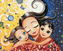 Мамочка с двумя детьми