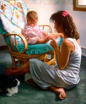 Мама играет с ребёнком