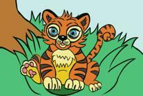 Тигрёнок на летней травке