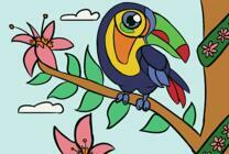 Туканчик на веточке дерева