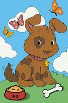 Щеночек и бабочки