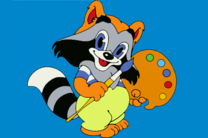 Маленький енот художник