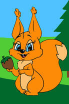 Маленький бельчонок с орешком