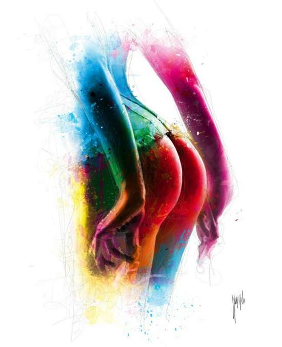 Картина по номерам 40x50 Фигура девушки в ярких цветах. Патрис Мурчиано