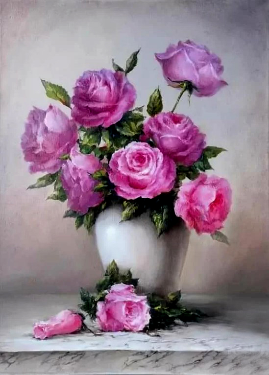 Картина по номерам 40x50 Сиреневые розы
