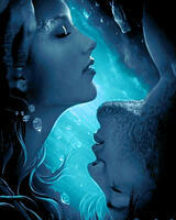 Картина по номерам «Пара с закрытыми глазами в воде»