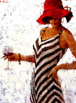 Курортная дама в шляпке