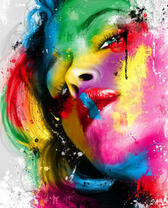 Девушка с яркими красками на лице. Патрис Мурчиано