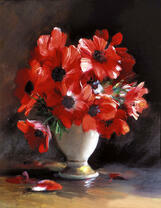 Милый букетик в белой вазе