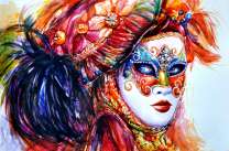 Девушка в карнавальной маске