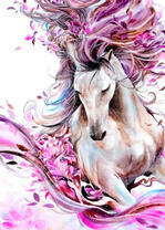 Цветочная лошадь из мира фантазий