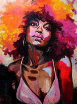 Девушка с пышной шевелюрой