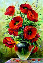 Маковое настроение в прозрачной вазе