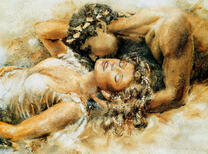 Нежный поцелуй влюбленных