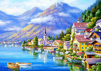 Курортный городок среди красивых гор