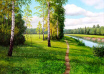 Узкая тропа вдоль реки