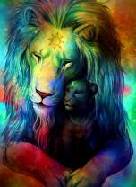 Лев - солнце и львёнок - луна