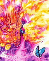 Огненный павлин и голубая бабочка