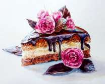 Кусочек торта с розами