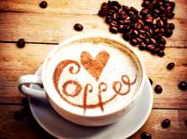 Кофе, зёрна и сердечко