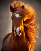 Длинногривая лошадь